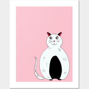 Fat Funny Cat Posters and Art